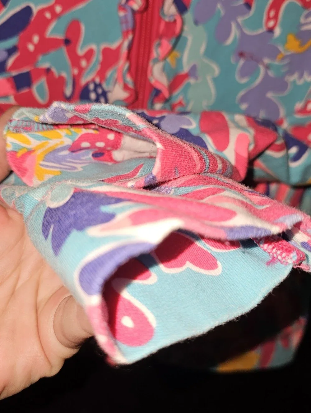 Lilly Pulitzer Girls' L 8/10 Floral Zip Hoodie Jacket - Pink & Aqua